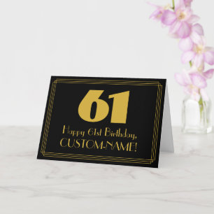 Carte 61e Anniversaire : Vue inspirée d'Art Déco "61" &