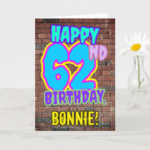 Carte 62e anniversaire - Amusant, Graffiti urbain inspir