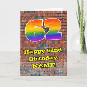 Carte 62e anniversaire : Arc en ciel inspiré par les gra