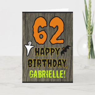 Carte 62e anniversaire : Thème d'Halloween Éffrayant, No