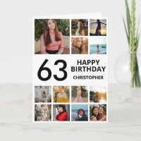 63e anniversaire Collage photo 13 photos noir blan
