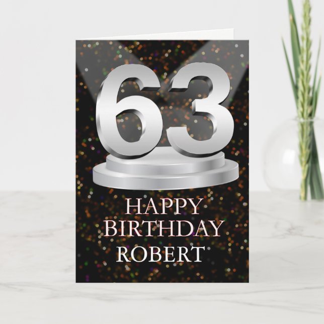 Carte 63e anniversaire Points saillants Ajouter une cart (Devant)