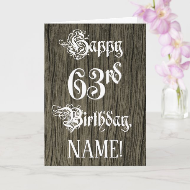Carte 63e anniversaire : Texte élégant et raffiné; Faux  (Orchidée)