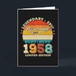 Carte 64 ans Incroyable depuis 1958 Cadeau pour 64e anni<br><div class="desc">Conception d'anniversaire pour quiconque dont l'horoscope dit difficile et têtu Mais totalement digne de. Portez-le avec fierté au travail,  à l'école,  au gymnase,  parfait pour aller avec un short,  un legging ou un jean pour un look décontracté mais tendance</div>