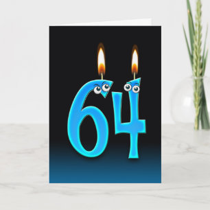 Carte 64e anniversaire bougies