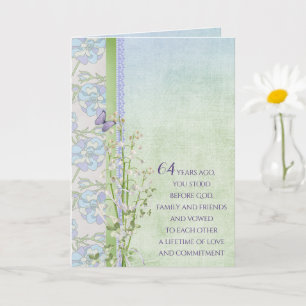 Carte 64e anniversaire Lily du bouquet de la Vallée