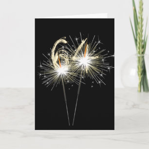 Carte 64e anniversaire Sparklers en noir
