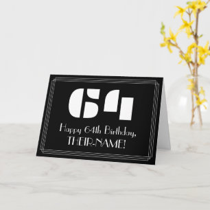 Carte 64e Anniversaire : Vue inspirée de l'Art déco "64"
