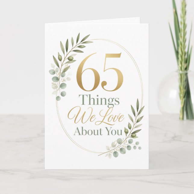 Carte 65 choses que nous aimons de vous épouse (Devant)