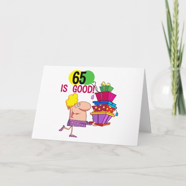 Carte 65 est Bon Anniversaire Tshirts et cadeaux (Devant)