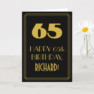Carte 65e anniversaire ~ Art Déco Inspiré Look "65" & No