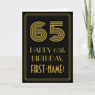 Carte 65e anniversaire : Art Déco Inspiré Look "65" & No