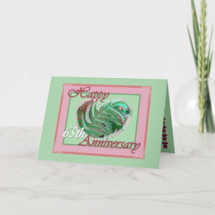 Carte 65e anniversaire du Mariage avec Fern Coeur rempli