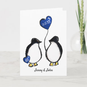 Carte 65e anniversaire du mariage saphir de Penguin
