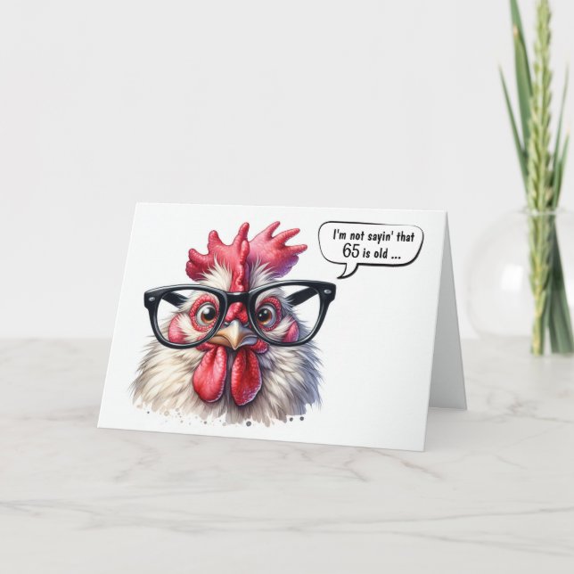 Carte 65e anniversaire Humour de coq (Devant)