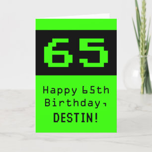 Carte 65e anniversaire : Nerdy / Geeky Style "65" et nom