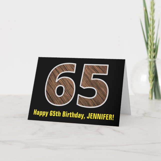 Carte 65e anniversaire : Nom + Faux Motif de grains de b (Devant)