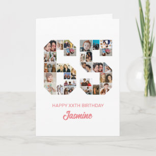 Carte 65e anniversaire Numéro 65 Photo Collage personnal