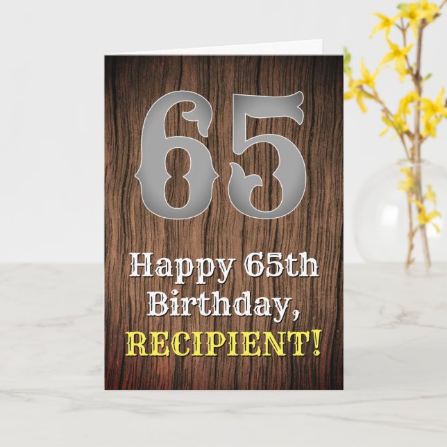 Carte 65e anniversaire : Pays inspiré par l'Ouest Look,  (Fleur jaune)