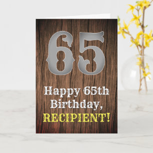 Carte 65e anniversaire : Pays inspiré par l'Ouest Look,