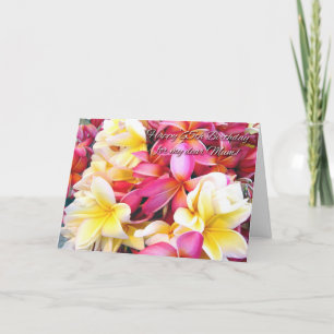 Carte 65e anniversaire pour Fleurs Mum Plumeria