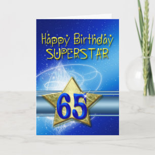 Carte 65e anniversaire pour Superstar