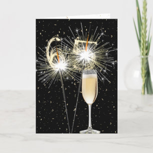 Carte 65e anniversaire Sparklers au vin blanc