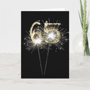 Carte 65e anniversaire Sparklers en noir