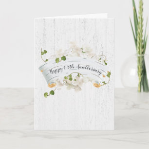 Carte 65e Anniversaire Sur Birch Scroll With Ivy