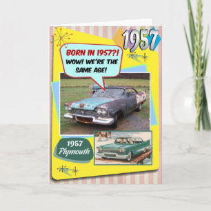 Carte 65e anniversaire ! Wow, même âge que cette Chevy 1