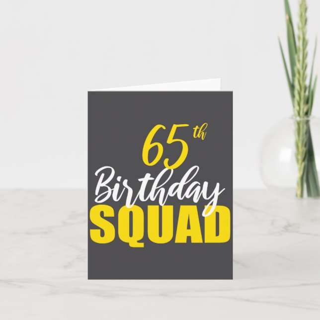 Carte 65th Happy Birthday Squad Party Bday Family Group  (Devant)