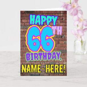 Carte 66e anniversaire - Amusant, Graffiti urbain inspir