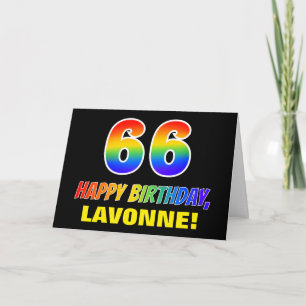 Carte 66e anniversaire : Bold, amusant, simple, arc-en-c