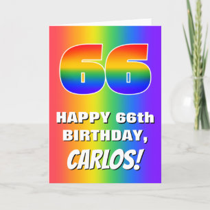 Carte 66e anniversaire : coloré, amusant Motif arc-en-ci