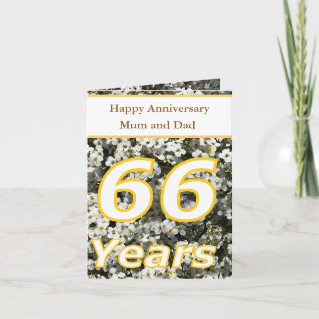 Carte 66e anniversaire modifiable (Devant)