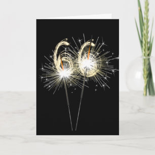 Carte 66e anniversaire Sparklers en noir