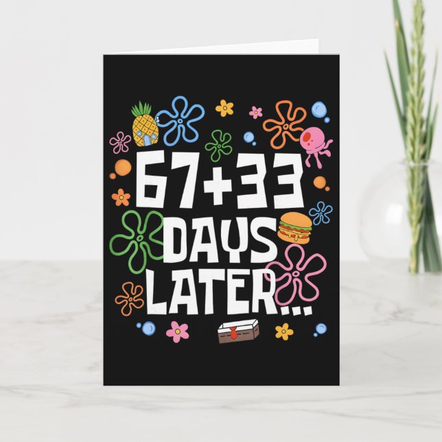 Carte 67+33 Days Later 100 Days Of School Teacher Six Se (Devant)