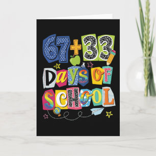 Carte 67 + 33 Jours d'École Classe Colorée