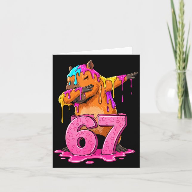 Carte 67 Animals Funny 67 Brainrot Youth Kids Capybara 6 (Devant)