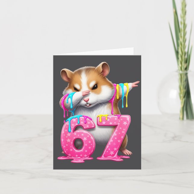 Carte 67 Animals Funny 67 Brainrot Youth Kids Hamster 67 (Devant)