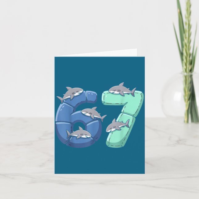 Carte 67 Animals Funny 67 Brainrot Youth Kids Shark 67  (Devant)