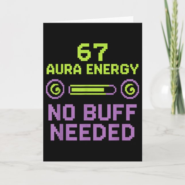 Carte 67 Aura Energy Aucun Buff Nécessaire Retro Pixel G (Devant)