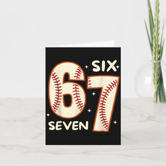 Carte 67 Baseball Six Seven 6 7 Meme Kids 67 Teen Boys 6 (Devant)