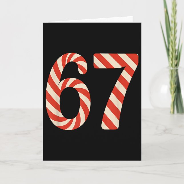 Carte 67 Bonbons de Noël 6 7 Mème Vacances Gen Alpha Sla (Devant)