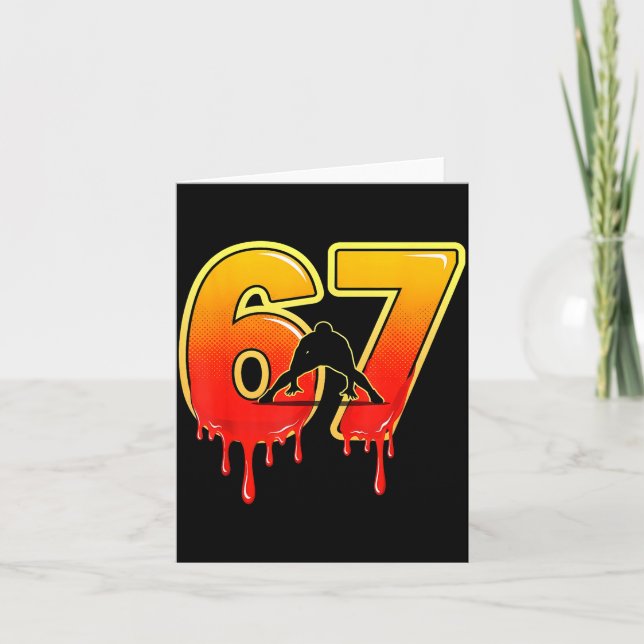 Carte 67 Brainrot Youth Wrestling Drip - Funny Kids 67  (Devant)