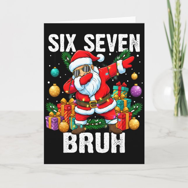 Carte 67 Bruh Christmas Cool Dabbing Santa Six Seven Mem (Devant)