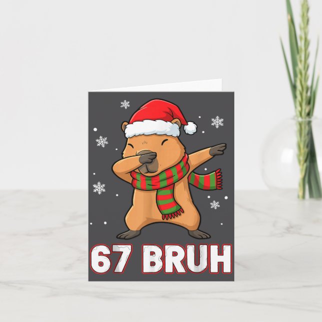 Carte 67 Bruh Six Seven Meme Capybara Christmas Kids Boy (Devant)