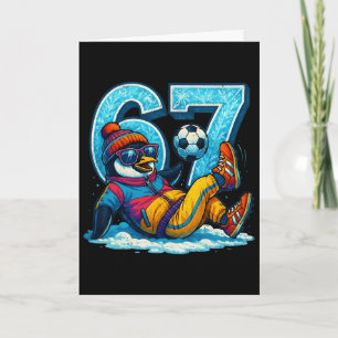 Carte 67 Cadeau drôle de mème d'hiver de football de pin