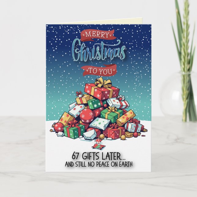Carte 67 Cadeaux Noël drôle (Devant)