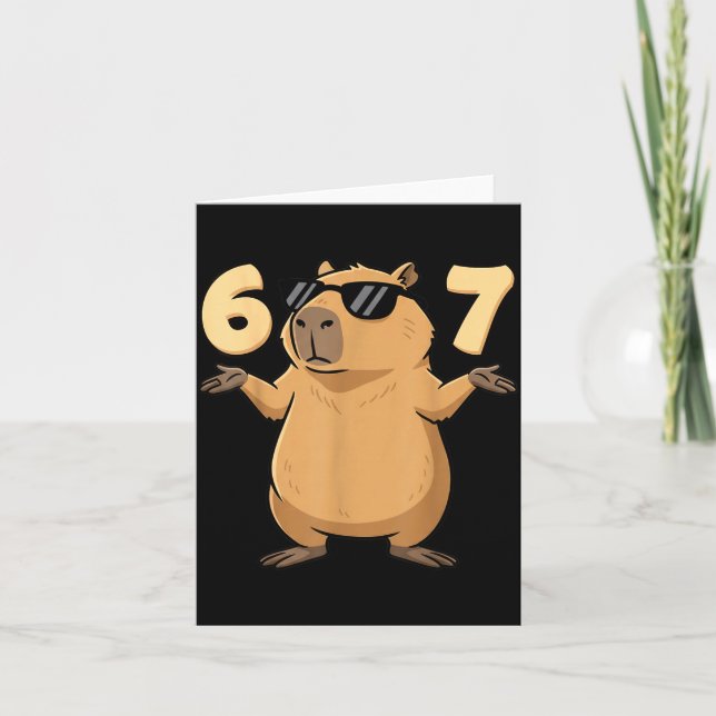 Carte 67 Capybara Meme 6 7 Aesthetic For Kids Young Adul (Devant)